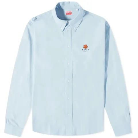 Logo Crest Button Down Poplin Shirt