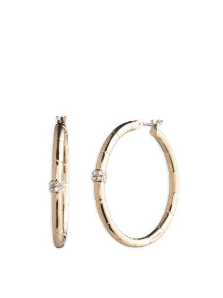 Lauren Ralph Lauren Pave Hoop Earrings