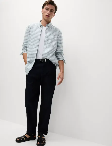 Marks & Spencer Ultimate Pure Cotton Check Oxford Shirt