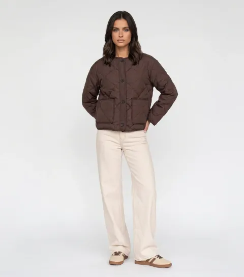 Urban Bliss Women's Brown Quilted Jacket