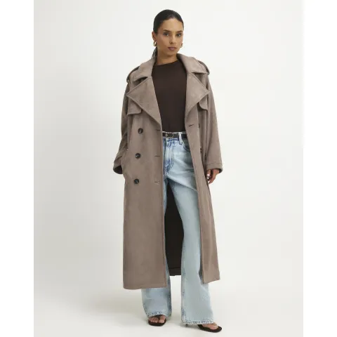 River Island Petite Faux Suede Trench Coat