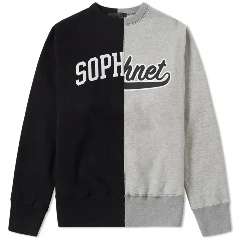 SOPHNET. Split Logo Crew Sweat