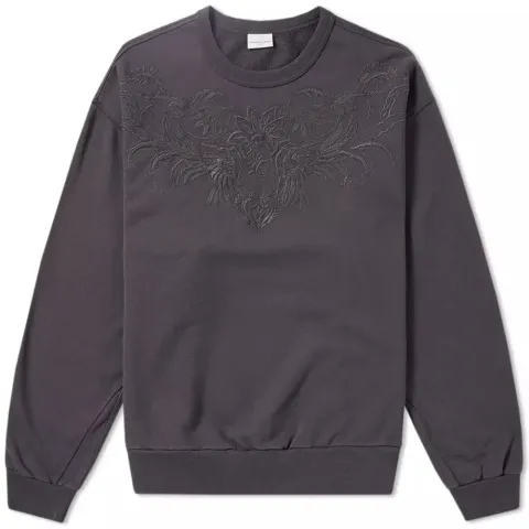 Embroidered Yoke Crew Sweat