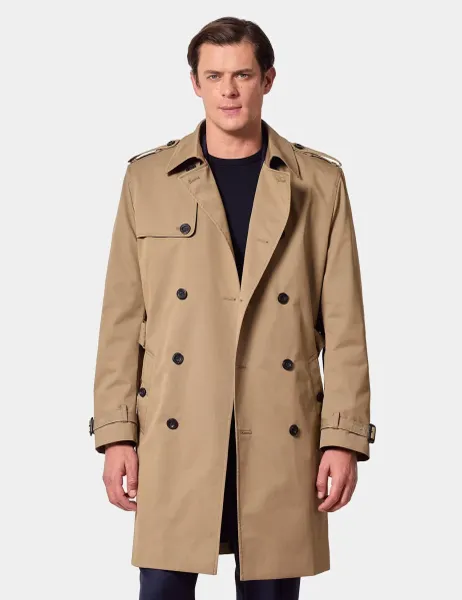 Hawes & Curtis Cotton Rich Trench Coat Beige