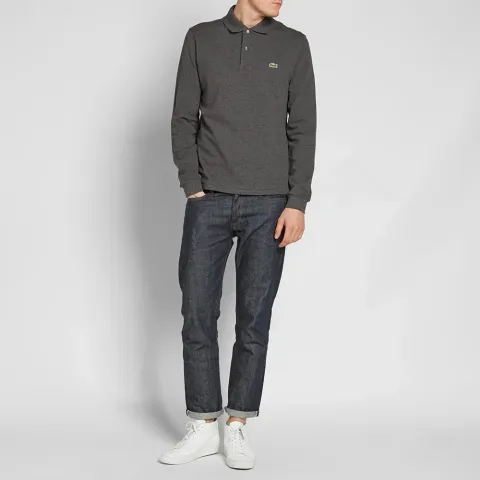 Long Sleeve Marl Pique Polo