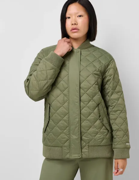 Sweaty Betty On The Move Quilted Oversized Jacket Green Mix