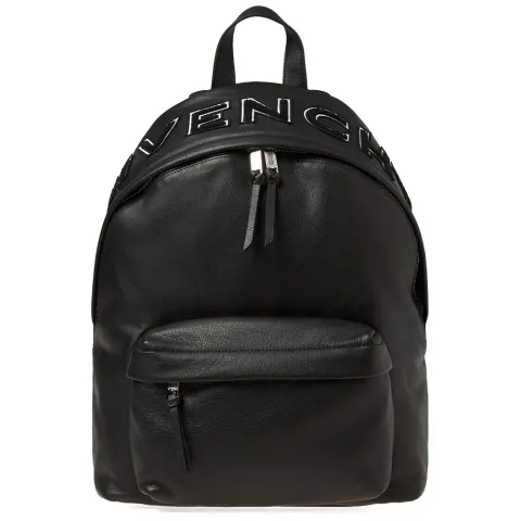 Varsity Logo Leather Backpack