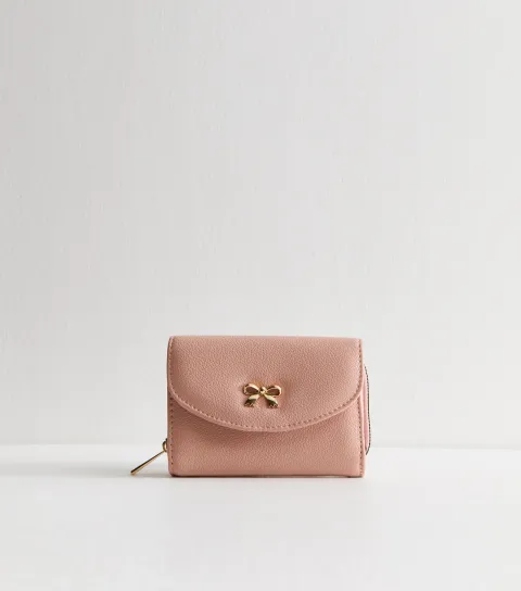 New Look Pink Faux Leather Bow Purse