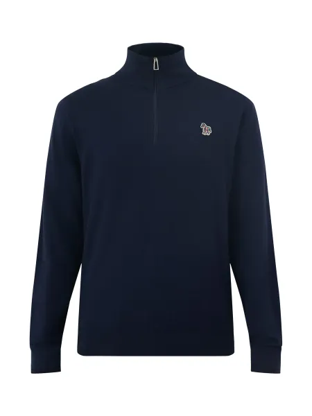PS Paul Smith Cotton & Merino Wool Zebra Quarter-Zip Jumper