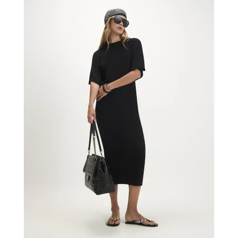 River Island Short Sleeve Texture Batwing Maxi Dress