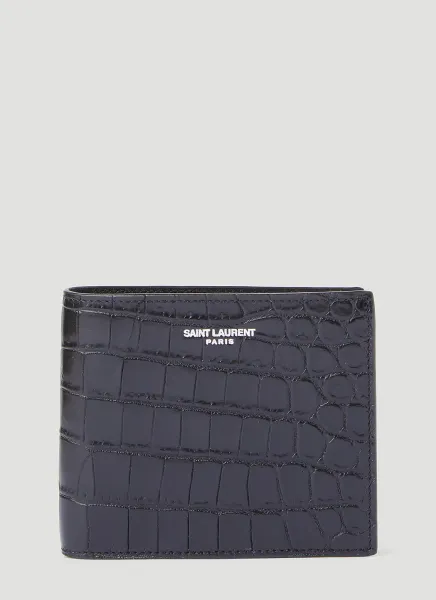 Croc-Embossed Bi-Fold Wallet