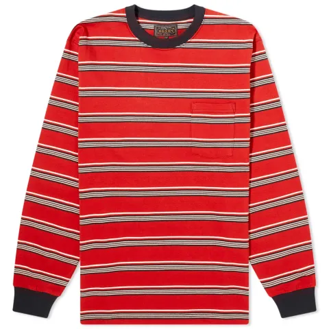 Long Sleeve Multi Stripe Pocket T-Shirt