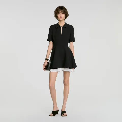 Short contrast skater dress