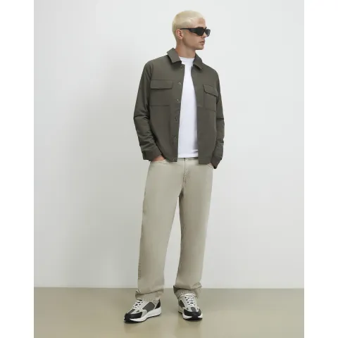 River Island Muscle Fit Snap Front Shacket