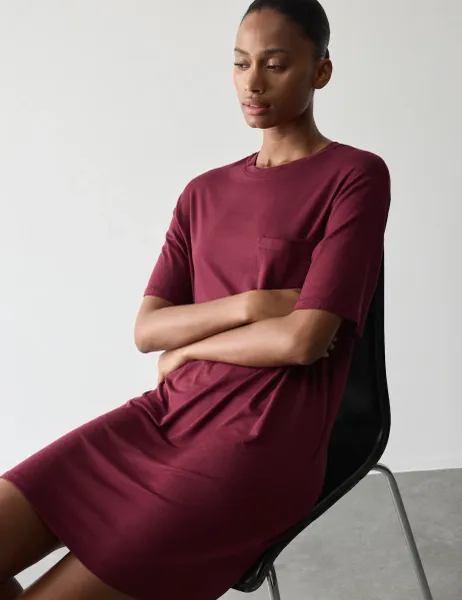Autograph Modal Rich Mini Nightdress Dark Claret