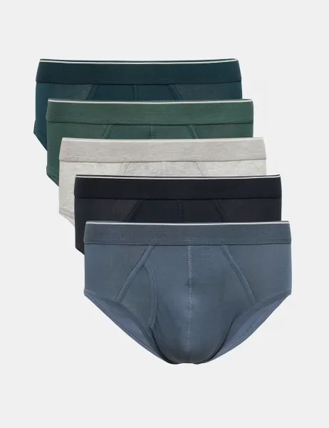 Marks & Spencer 5 Pack Cotton Stretch Briefs Multi