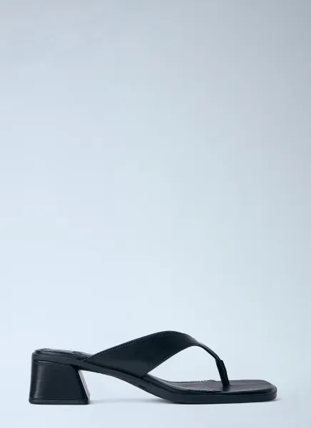 Leather Block Heel Sandals