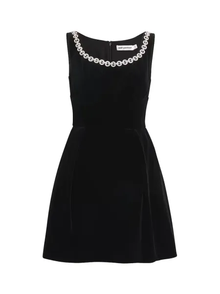 Velvet Mini Dress Black