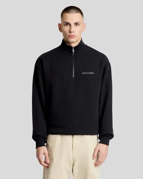 Lyle & Scott Heavyweight Script 1/4 Zip Sweatshirt