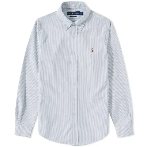Slim Fit Button Down Stripe Oxford Shirt