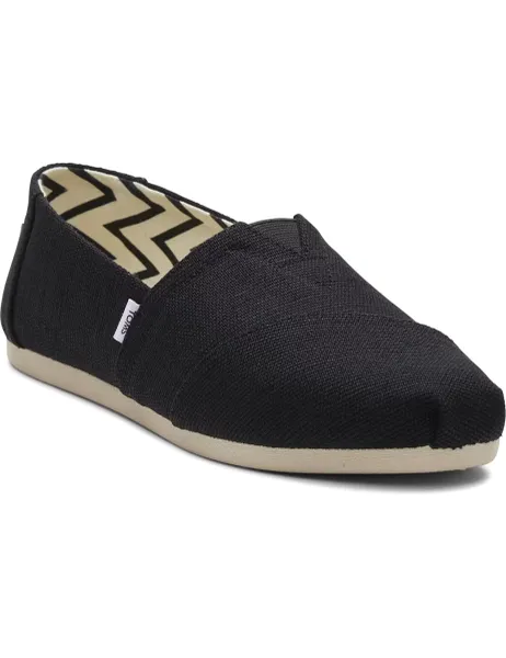 TOMS Canvas Flat Espadrilles White/Black