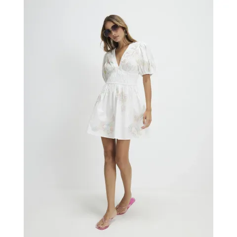 River Island Cotton Cornelli Floral Mini Dress