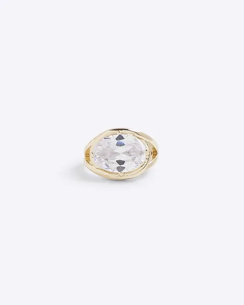 River Island Statement Diamond Simulant Stone Ring