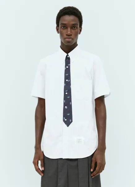 Tie Placket Short Sleeve Shirt