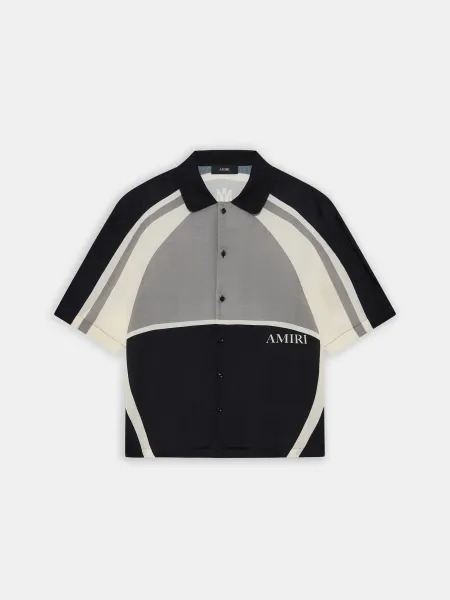 MA QUAD PANEL OVERSIZED CAMP SHIRT - Black