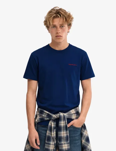 Superdry & Co Pure Cotton Embroidered Logo T-Shirt Navy