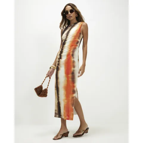 River Island Mesh Blur Print Maxi Dress