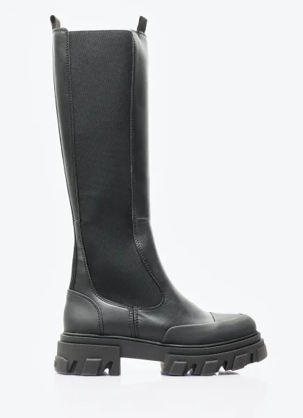 Cleated High Chelsea Boots