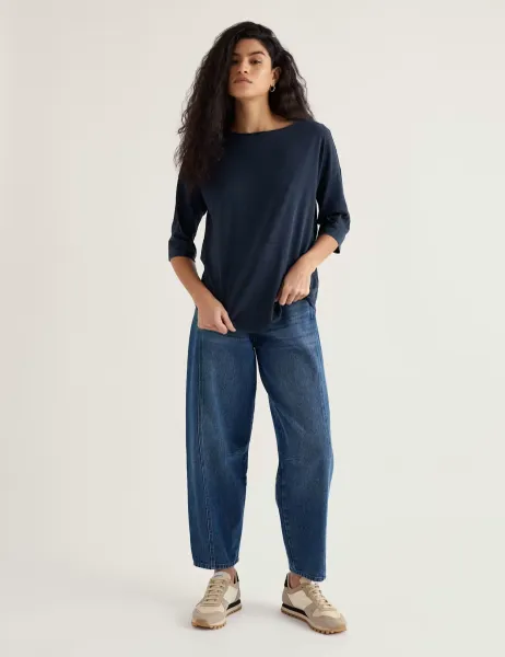 Seasalt Cornwall Pure Cotton Relaxed Top Navy