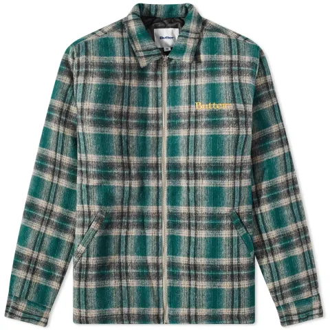 Insulated Plaid Zip Through Jacket
