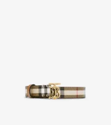 Thin Check TB Belt in Archive beige/light gold