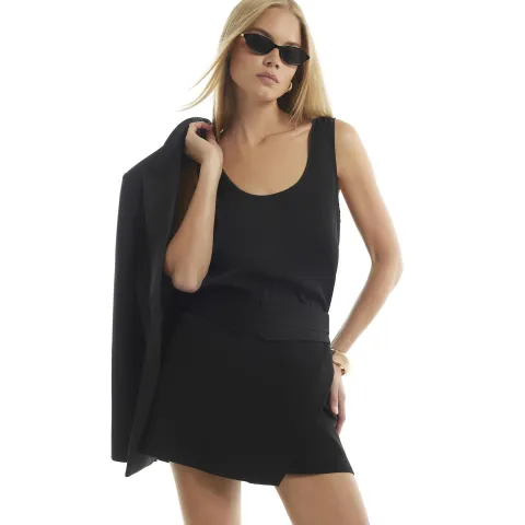 River Island Tux Detail Wrap Front Skort
