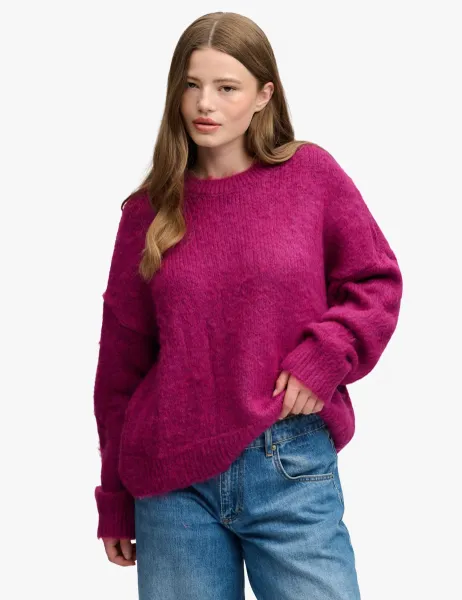 Superdry & Co Slouchy Brushed Oversized Jumper Purple