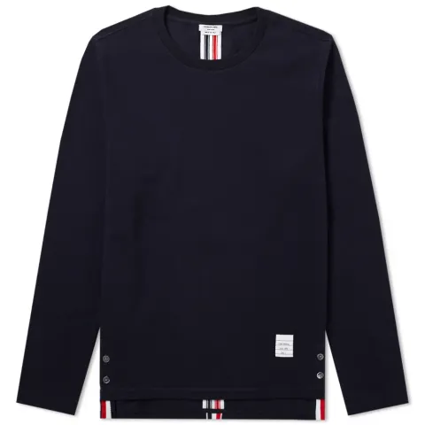 Long Sleeve Back Stripe Pique Tee