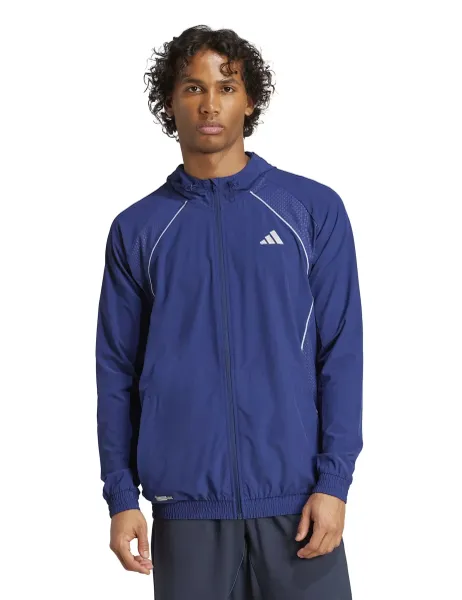 Adidas Regular Fit Hooded Zip Track Top Dark Blue