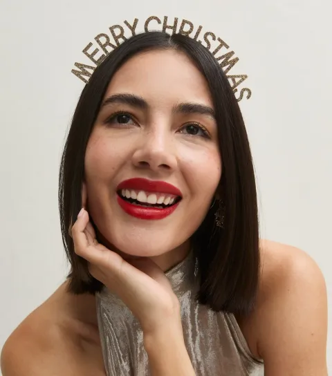 New Look Gold Tone Christmas Merry Christmas Headband