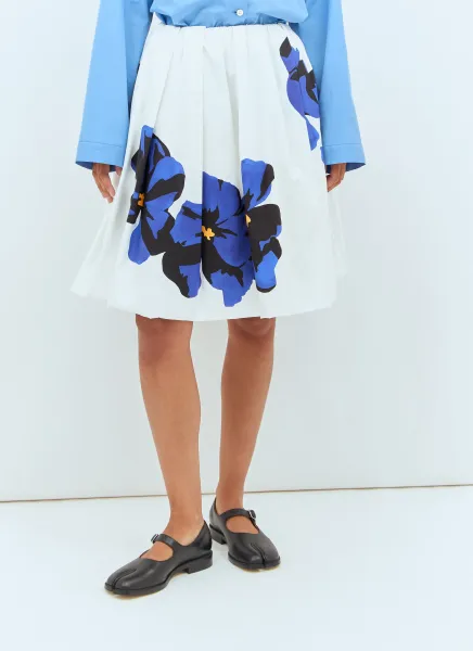 Flower Poplin Skirt