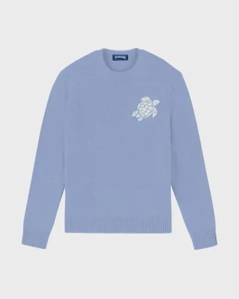 Vilebrequin Men Cotton And Cashmere Crewneck Sweater Turtle