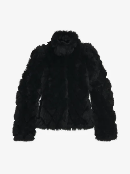 Quilted Effect Shearling Jacket