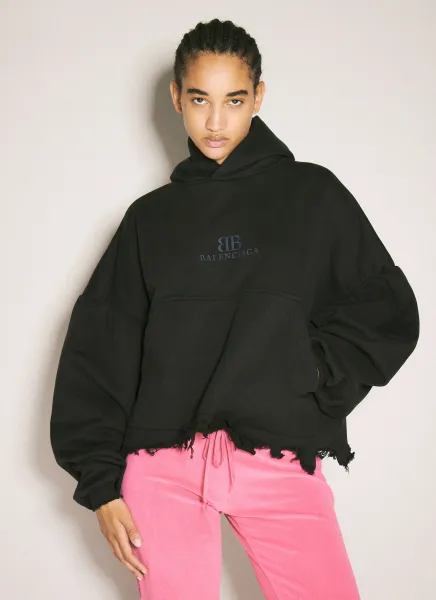 Logo Cropped Hooded Sweatshirt
