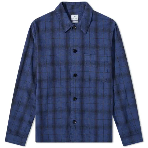 Drawcord Hem Checked Overshirt