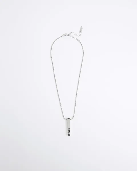 River Island Japanese Bar Pendant Necklace