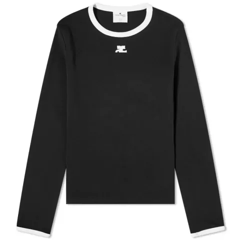 Courrèges Long Sleeve Cotton Rib T-Shirt