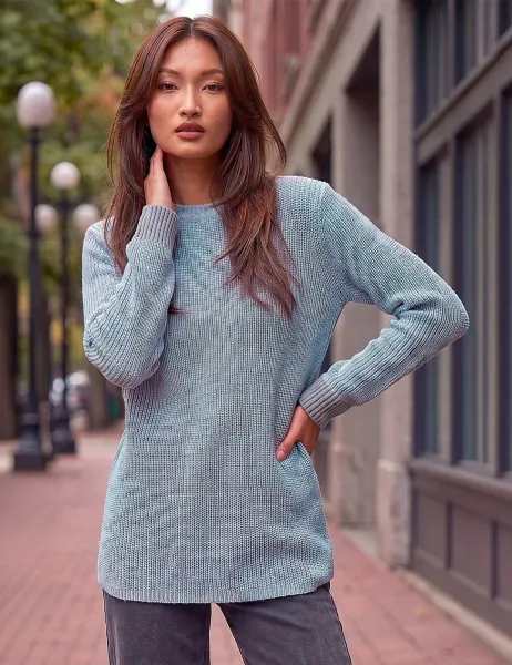 Roman Contrast Cuff Knitted Jumper Blue