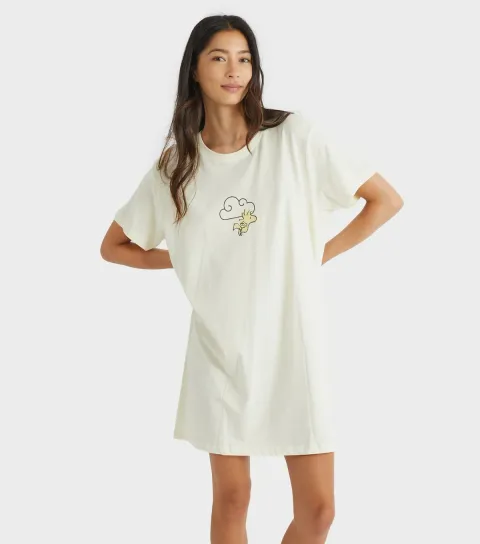 Women's Cream Snoopy Print Nightdress