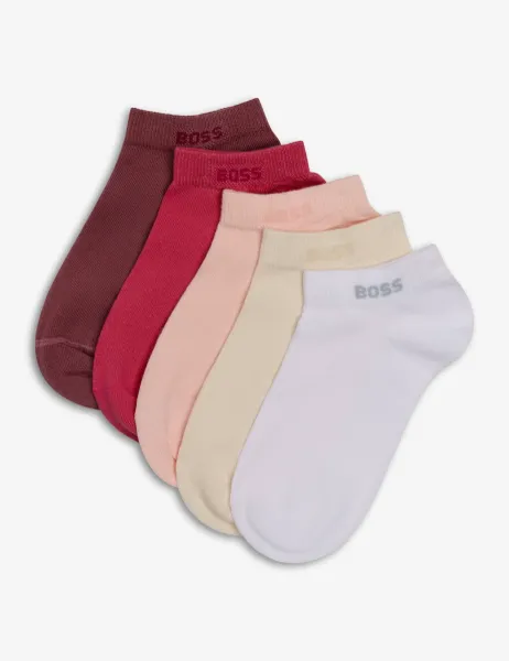 Boss 5 Pack Cotton Rich Ankle High Socks Multi